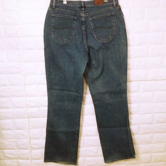 Y2K Lee Denim Mom Jeans Bootcut Lady-14M(32x32) Stretch Soft-Worn 5-Pocket Fray - Picture 6 of 12
